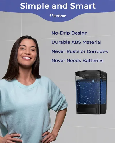 Vista 6 de Dispensador de jabón comercial de pared para baño (paquete de 2), dispensador de jabón de manos y desinfectante montado en la pared para el hogar