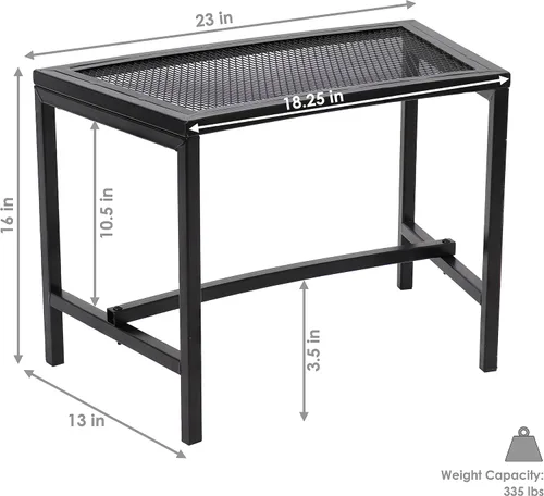 Vista 3 de Sunnydaze Banco curvado de malla para exteriores, juego de banco de metal para patio, asientos exteriores resistentes para patio trasero o hoguera