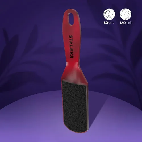 Vista 3 de STALEKS PRO Expert 10 Tipo 2 - Lima de pie de plástico (grano 80/120), herramienta ergonómica de pedicura de doble cara para callos y piel