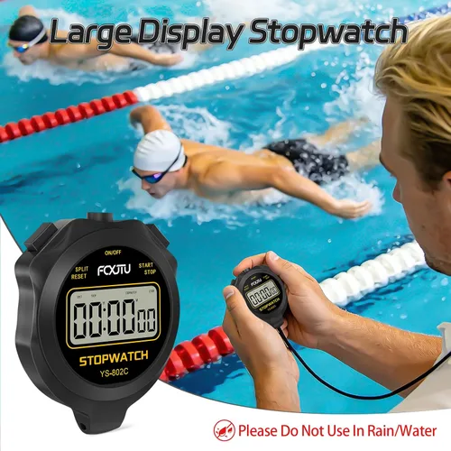 Vista 5 de Digital Simple Stopwatch Timer, No Bells, No Alarm, Simple Basic Operation, Silent, Clear Display, ON/Off, Large Display for Swimming Running