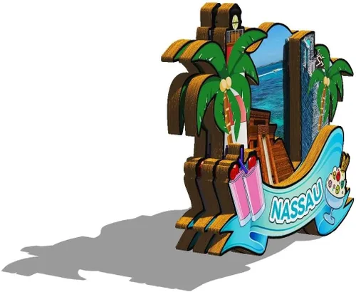 Vista 2 de Imán para nevera con imán de Nassau de Bahamas, monumentos en 3D, recuerdos coleccionables, decoración hecha a mano -718