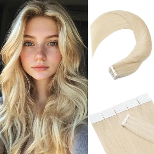Vista 9 de Rich Choices Extensiones de cabello humano con cinta, 40 unidades, 3.53 oz, 100% Remy, extensiones de cabello humano real, extensiones de cabello