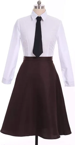 Vista 4 de Disfraz de oficial para mujer, uniforme de Peggy Carter, disfraz de cosplay, talla XL