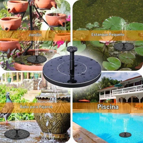 Vista 7 de Bomba de agua de fuente solar para baño de pájaros, nueva mini bomba de fuente solar mejorada de 1.5W con kit de panel solar independiente
