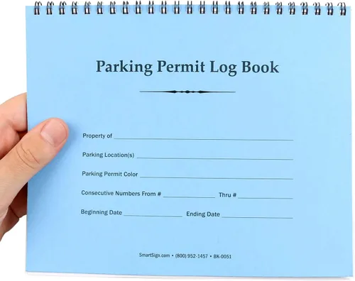 Vista 2 de SmartSign Libro de registro de permiso de estacionamiento pequeño - 7 x 8.5 pulgadas, diario de registro encuadernado con alambre, páginas impresas
