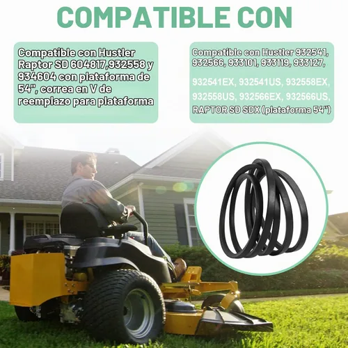 Vista 4 de 604817 - Cinturón de cubierta compatible con Hustler Raptor SD 54", 5/8