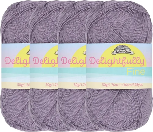 Vista 49 de JubileeYarn - Ovillo de hilo deliciosamente fino, 1.76 oz/madeja de rayón de bambú, color rosa polvo, 4 madejas