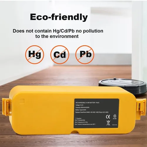 Vista 6 de Batería de repuesto Ni-MH de 14.4V 4000mAh para Irobot-Roomba 400 serie Roomba 400 405 410 415 416 418 4000 4100 4105 4110 4130 4150 4170 4188