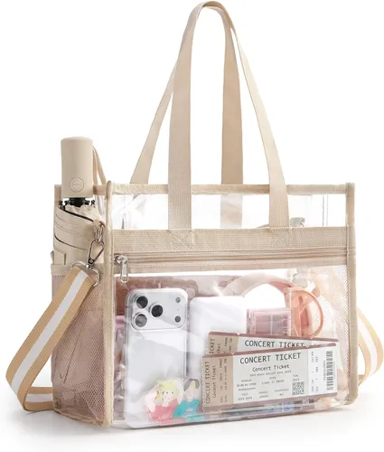 Vista 11 de Missnine Clear Bag for Stadium Events, 12x6x12 Approved Clear Tote Bag for Women for Stadium, Concert, Work, Travel, Beach, Gym, College, for 13
