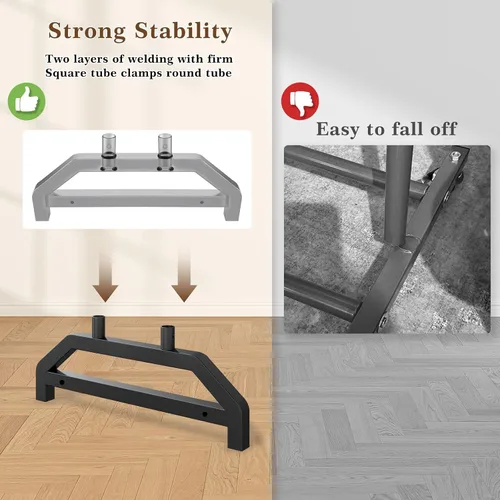 Vista 9 de Wiracks Perchero de ropa resistente doble con capacidad de 450 libras, ruedas industriales de 3", 51"-71" L X 19.7" D X 73"-79" H, perchero de ropa