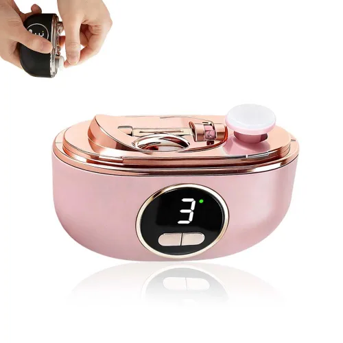 Vista 12 de Cortaúñas eléctrico automático, recortador de uñas eléctrico 3 en 1 con luz LED, diseño mejorado de doble hoja, molinillo de uñas eléctrico