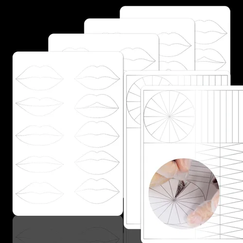 Vista 15 de 3 piezas gruesas de dos lados Microblading Practice Silicon Skin Perfecto para maquillaje permanente y microblading Nano cejas ombre práctica