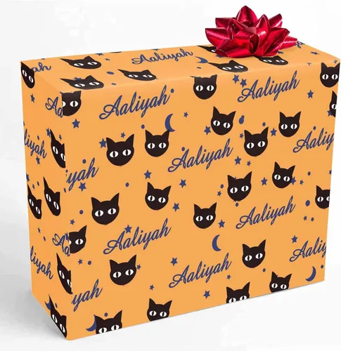 Vista 15 de COLORSFORU Papel de regalo personalizado de feliz cumpleaños con foto de nombre: fabricado en EE. UU., rollo de papel de regalo personalizado, papel