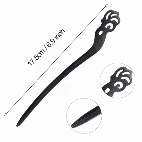 Vista 2 de 10 palillos de madera chinos japoneses para el cabello, palillos para el cabello