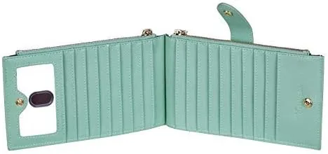 Vista 4 de Travelambo Cartera para mujer con bloqueo RFID y bolsillo con cremallera Cartera RFID