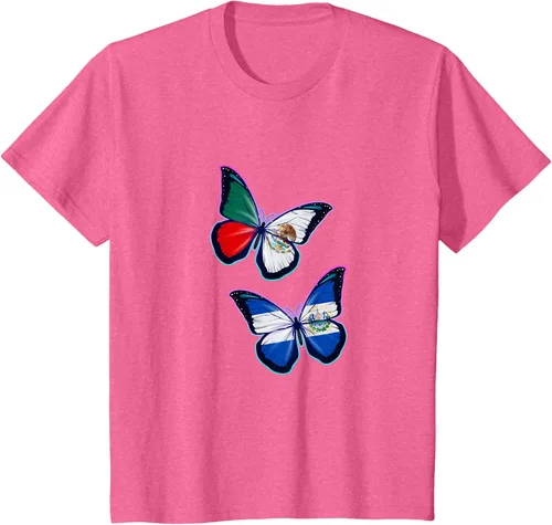 Vista 43 de Raíces biculturales de El Salvador y México. Versión mariposa Camiseta, Negro