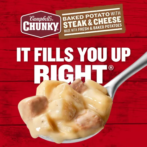 Vista 7 de Campbell's Chunky Sopa de papa al horno con bistec y queso, lata de 18.8 onzas