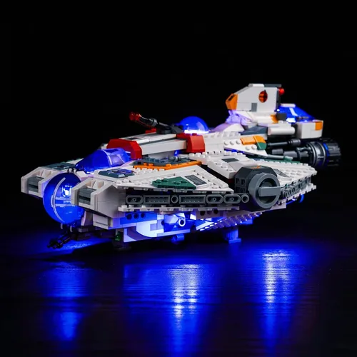 Vista 10 de Kit de luz LED mejorado para Lego The Clone Wars Coruscant Guard Gunship, compatible con Lego 75354 (modelo no incluido)