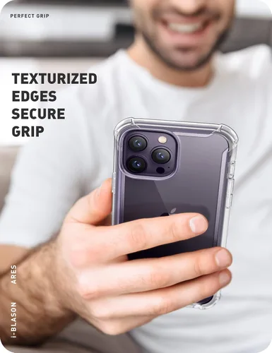 Vista 7 de i-Blason Ares - Funda diseñada para iPhone 14 Pro de 6.1 pulgadas (versión 2022), funda transparente resistente de doble capa con protector