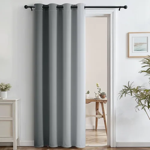 Vista 107 de SimpleHome Cortinas degradadas degradadas para oscurecer la habitación de 36 pulgadas de largo para dormitorio, con ojales y bloqueo de luz Negro
