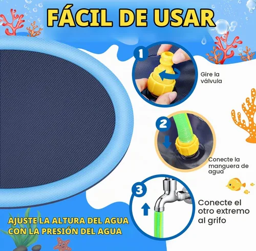 Vista 5 de Almohadilla de salpicaduras para niños y perros, 97 pulgadas, almohadilla de salpicaduras extra grande para niños de 1 a 3 años y niños de 4 a 8 Azul