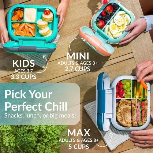 Vista 6 de Bentgo Chill Max - Lonchera XL a prueba de fugas - Paquete de hielo incluido mantiene la comida fría; capacidad de 5 tazas para adultos y mayores