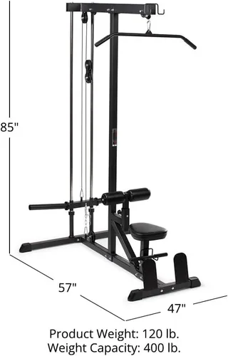 Vista 6 de Titan Fitness Torre LAT con Carga de Placas, Capacidad de 400 LB, Máquina Especializada para la Parte Superior del Cuerpo, Máquina de Cable
