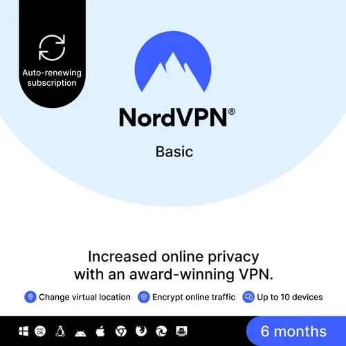 Vista 28 de NordVPN Plus, 10 Devices, 1-Year, VPN & Password Manager Software Bundle, Digital Code