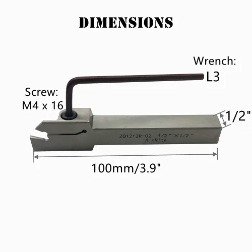 Vista 3 de 1/2" 3/8" Juego de soporte de ranurado y separación para torno indexable con 10 piezas de insertos de carburo de corte GTN- SP200 para herramienta