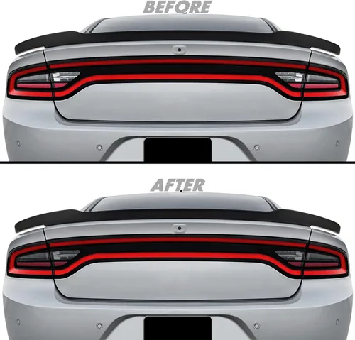 Vista 12 de SlickMod Tinte de humo de vinilo precortado para luz trasera Dodge Charger 2015-2022 (20% humo oscuro, 1. luz trasera)
