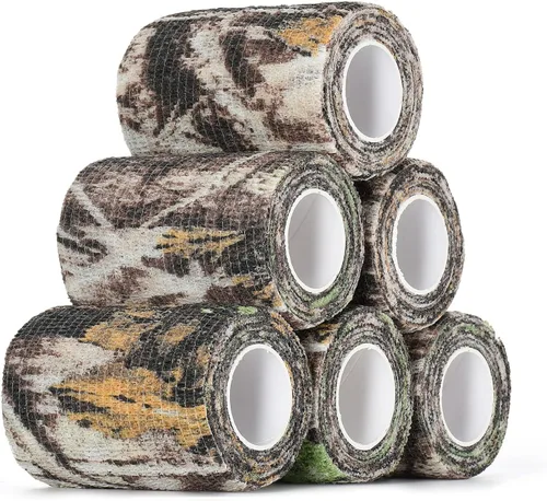 Vista 11 de 6 unidades de cinta de camuflaje autoadhesiva de camuflaje vendaje cohesivo de 3 pulgadas x 5 yardas, envoltura deportiva autoadhesiva de camuflaje