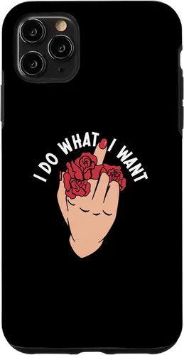 Vista 13 de I Do What I Want Middle Finger Flowers Women Case for iPhone 16