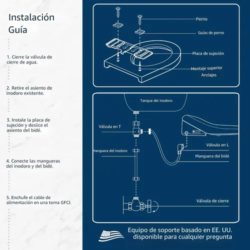 Vista 13 de Bio Bidet BB1000 Asiento de bidé de agua caliente, secador de aire, asiento calefactable con tapa de cierre lento, control remoto, redondo