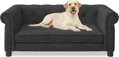 Vista 4 de KEIKI Cama para perros medianos y grandes, sofá cama elevada para mascotas, sofá elevado duradero para perros con patas, cama para mascotas de 39
