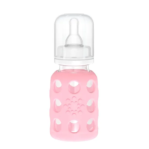 Vista 18 de Lifefactory Biberón de vidrio con pezón de etapa 1 y melón protector de silicona, 4 onzas