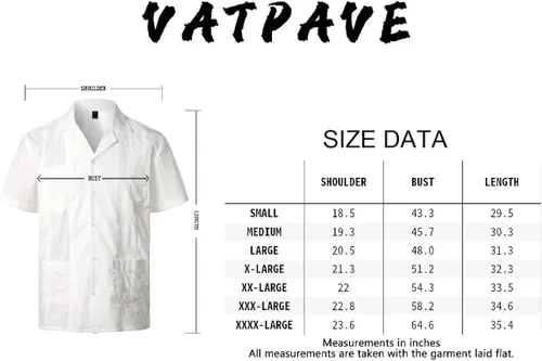 Vista 7 de VATPAVE Camisas de guayabera cubana de manga corta con botones para hombre