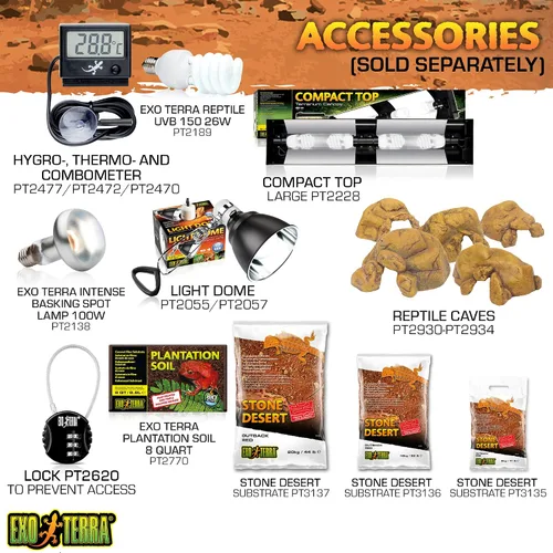 Vista 6 de Kit de terrario de vidrio Exo Terra, para reptiles y anfibios, Nano, 8 x 8 x 8 pulgadas, PT2599A1