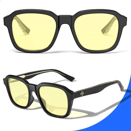Vista 2 de VISOONE Blue Light Blocking Glassees Woman Men Anti Eyestrain Negro