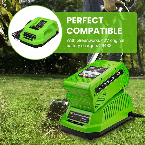 Vista 7 de 2 Packs 6.0Ah 29462 29472 Battery Replacement for Greenworks 40V Battery Compatible with Greenworks 40 Volt Cordless Power Tools(Green)