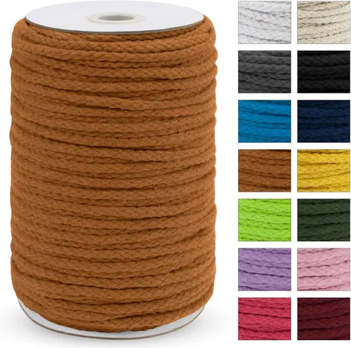 Vista 27 de JeogYong Cuerda trenzada de macramé de 0.197 in x 295 pies, cuerda de algodón trenzada natural de 8 hebras, cuerda de macramé de colores para colgar