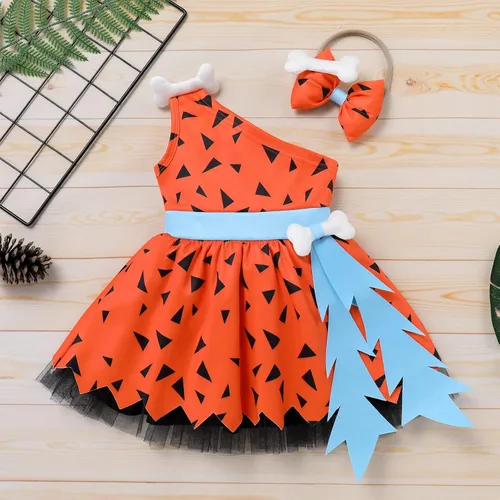 Vista 2 de Disfraz de BAMM BAMM para bebé niño y niña disfraz de Cavegirl para Halloween sesión de fotos elegante