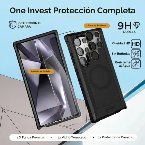 Vista 4 de MOTIVE Funda compatible con Samsung Galaxy S24 Ultra con clip para cinturón, [protección contra caídas de grado militar de 15 pies] con protector