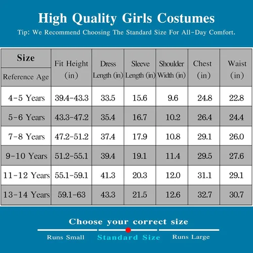 Vista 7 de JOURPEO Girls Cosplay Princess Outfits Kids Halloween Party Dress Stage Show Party Dress Up