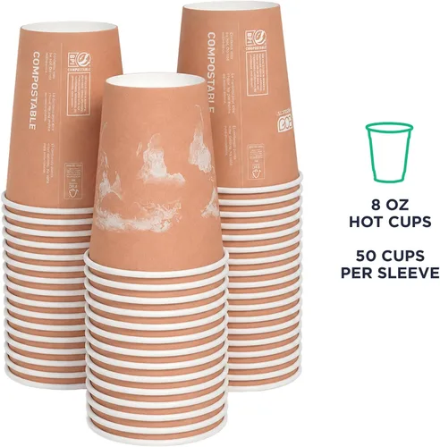 Vista 5 de ECO PRODUCTS World Art - Tazas de café desechables, tazas de papel, 8 onzas