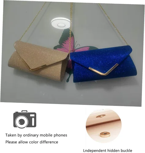 Vista 6 de Bolsos de mano brillantes para mujer, bolso de noche para mujer, bolso de mano para mujer, bolso de mano para fiesta, graduación, boda