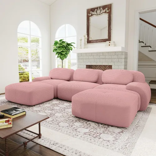 Vista 41 de Sofás seccional modular de 80" sin huesos modernos para sala de estar, juego de sofás comprimidos de 2 plazas con asiento profundo, sin necesidad
