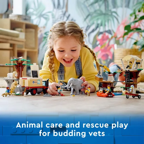 Vista 2 de LEGO City Wildlife Rescue Camp 60307 Kit de construcción; juego de animales; juguete superior para niños de 6 años en adelante; nuevo 2021
