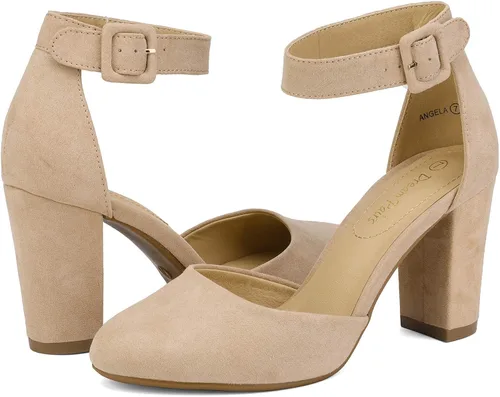 Vista 4 de DREAM PAIRS - Zapatos de tacón alto para mujer con puntera cerrada para bodas