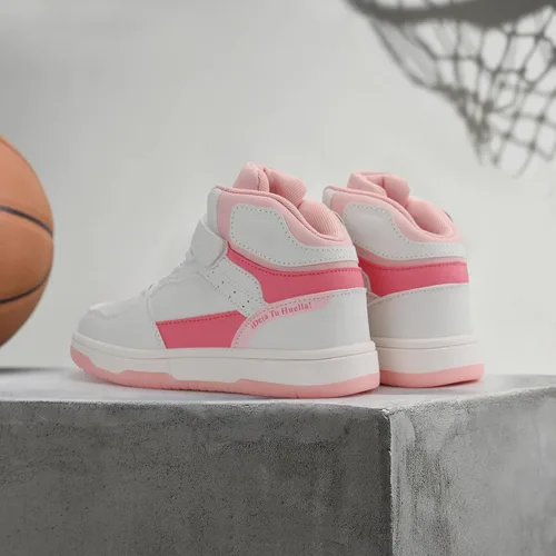 Vista 4 de brooman Zapatos de baloncesto para niños, tenis de caña alta para niñas, zapatos de escuela, zapatos deportivos para correr
