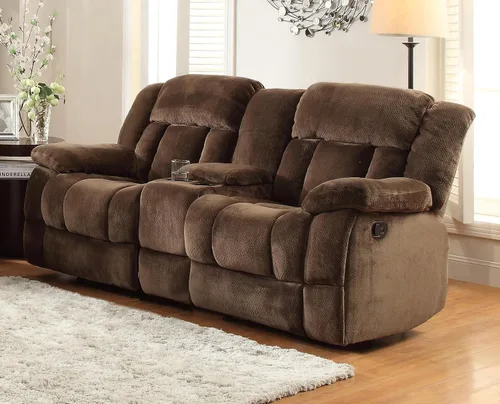 Vista 11 de Homelegance Laurelton - Sofá biplaza reclinable de microfibra de 79 pulgadas, color marrón chocolate
